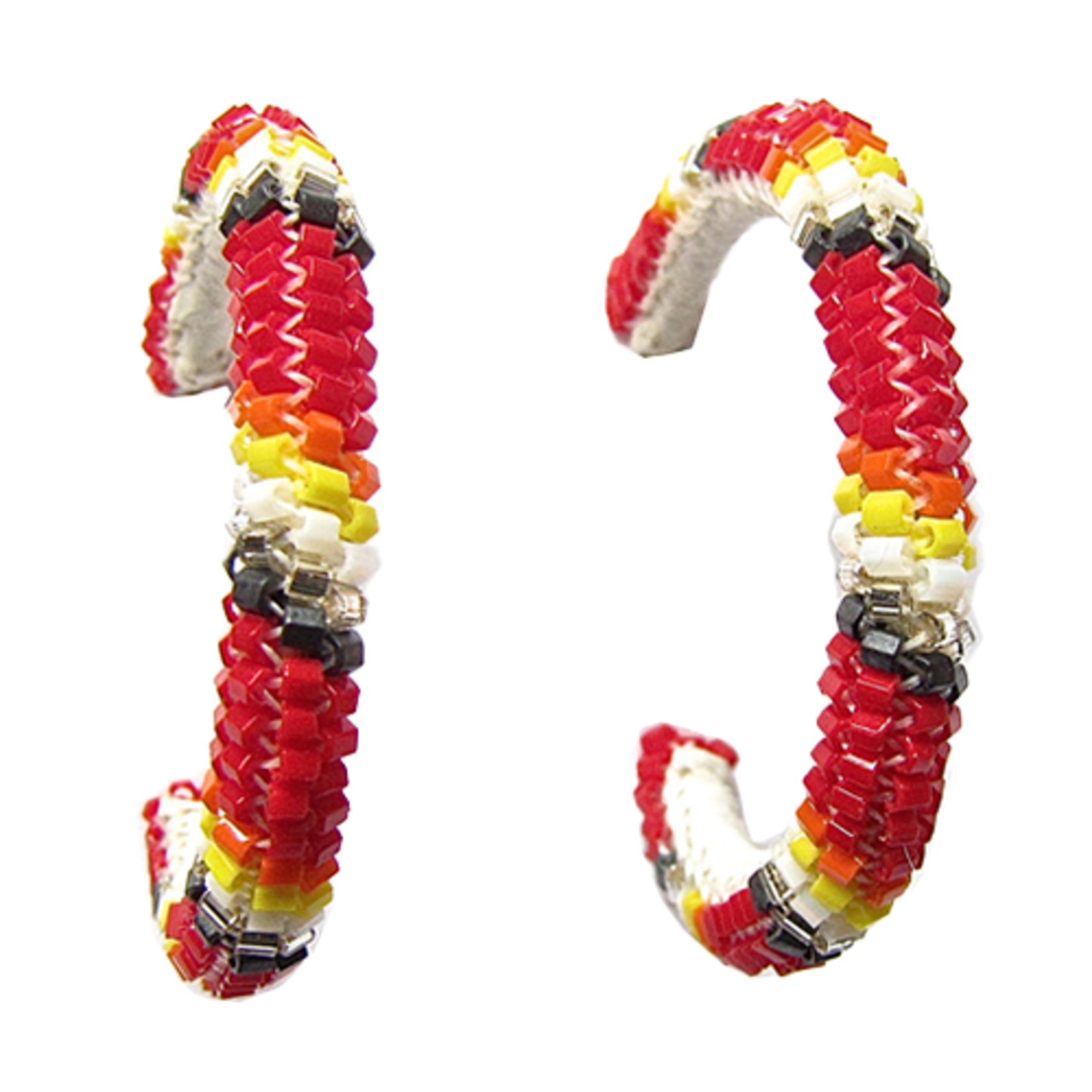 PEYOTE STITCH HOOP EARRINGS - 3CM