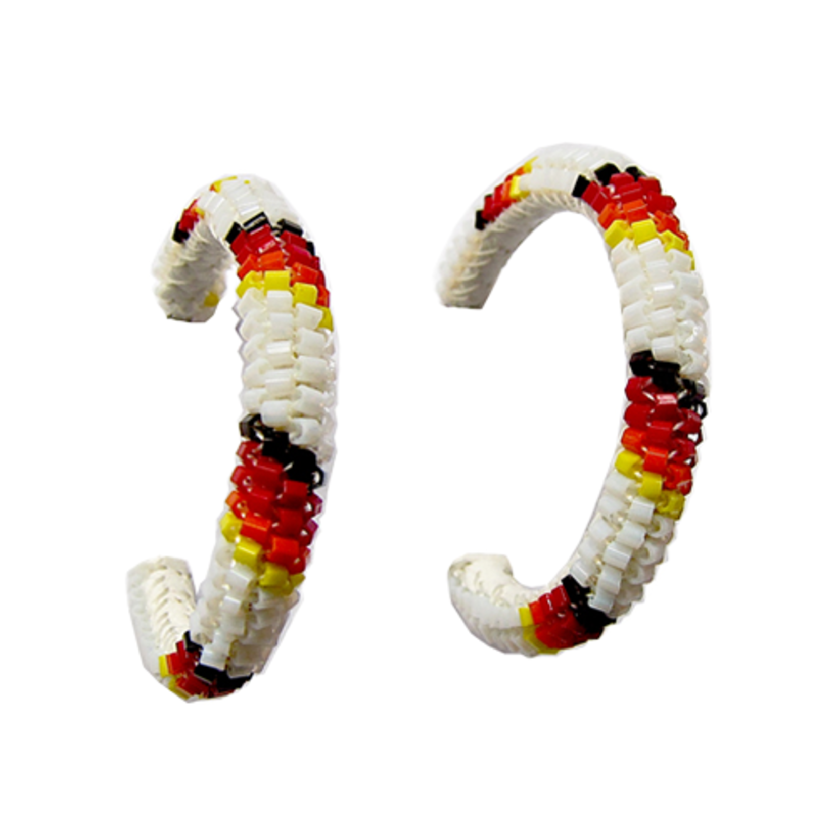 PEYOTE STITCH HOOP EARRINGS - 3CM