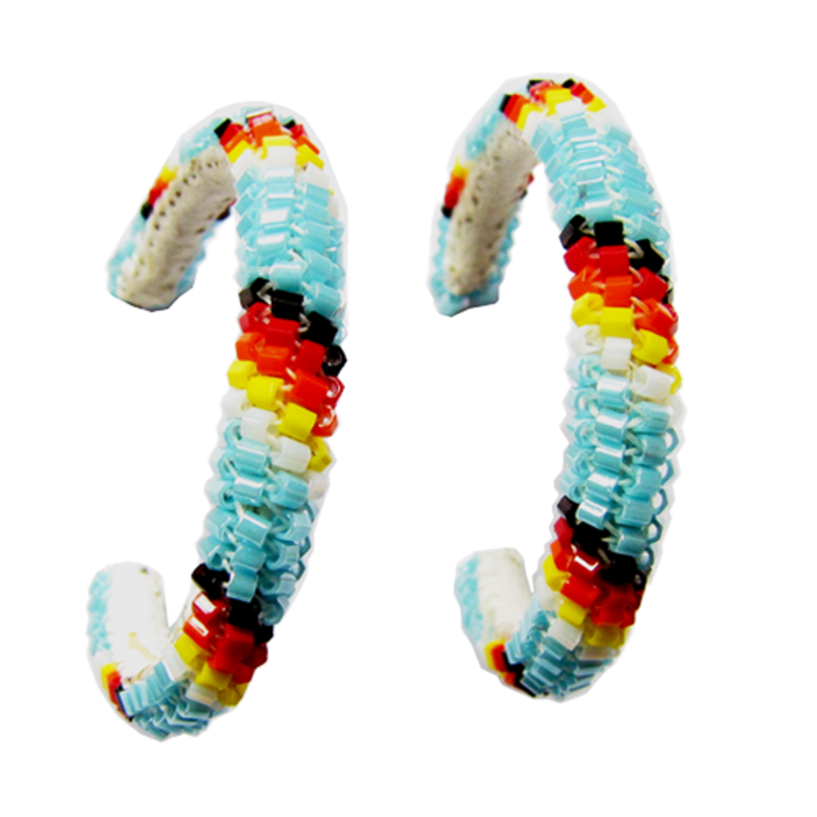 PEYOTE STITCH HOOP EARRINGS - 3CM
