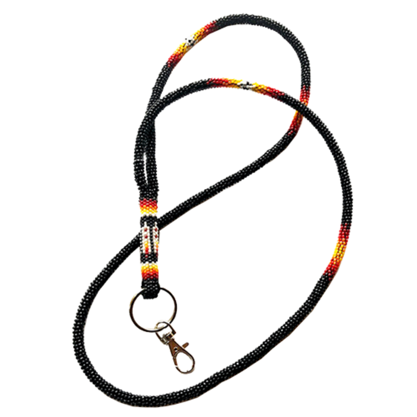 COMBINATION WRAP & PEYOTE STITCH LANYARD - FEATHER