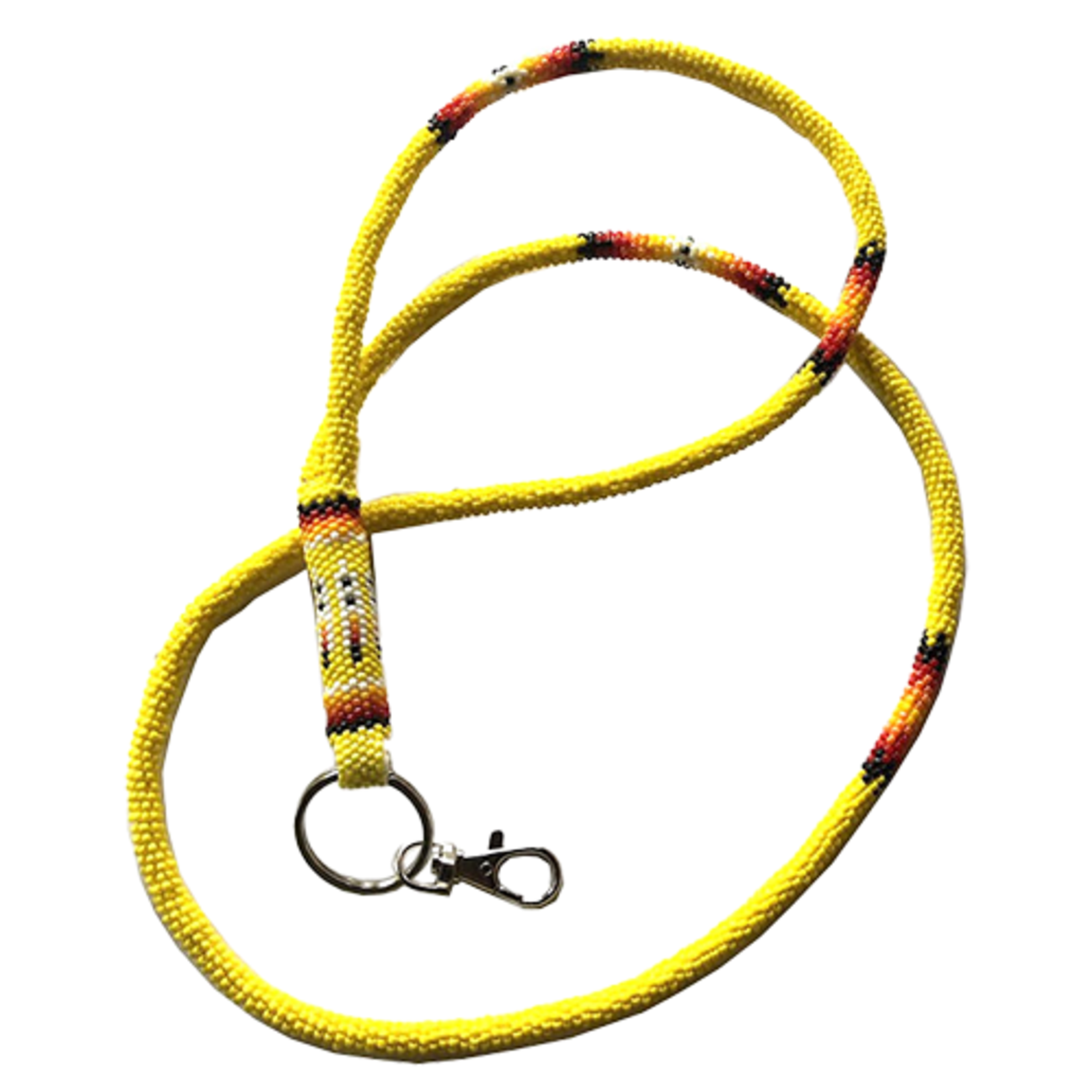 COMBINATION WRAP & PEYOTE STITCH LANYARD - FEATHER