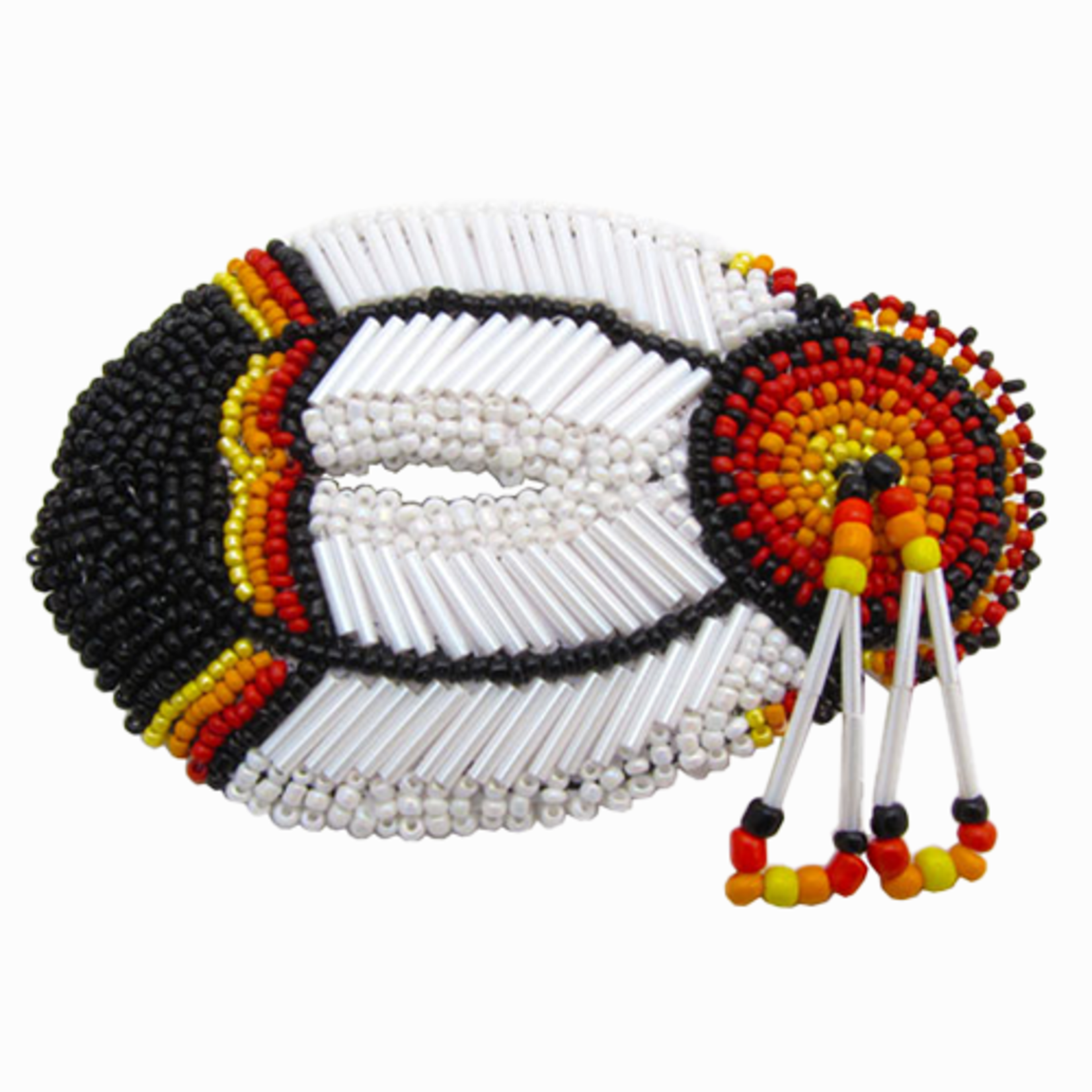 BEADED BARRETTE - DOUBLE FEATHER