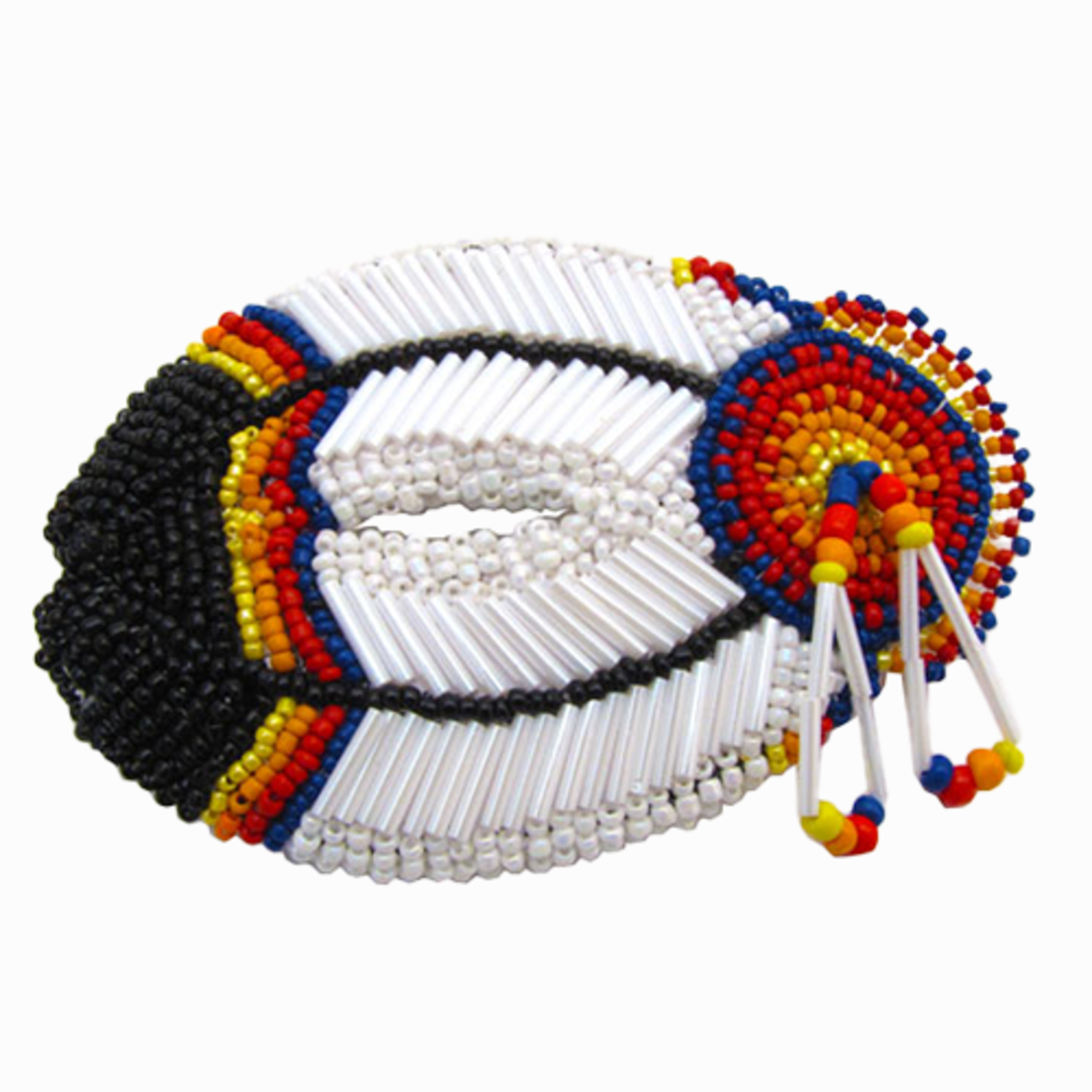 BEADED BARRETTE - DOUBLE FEATHER