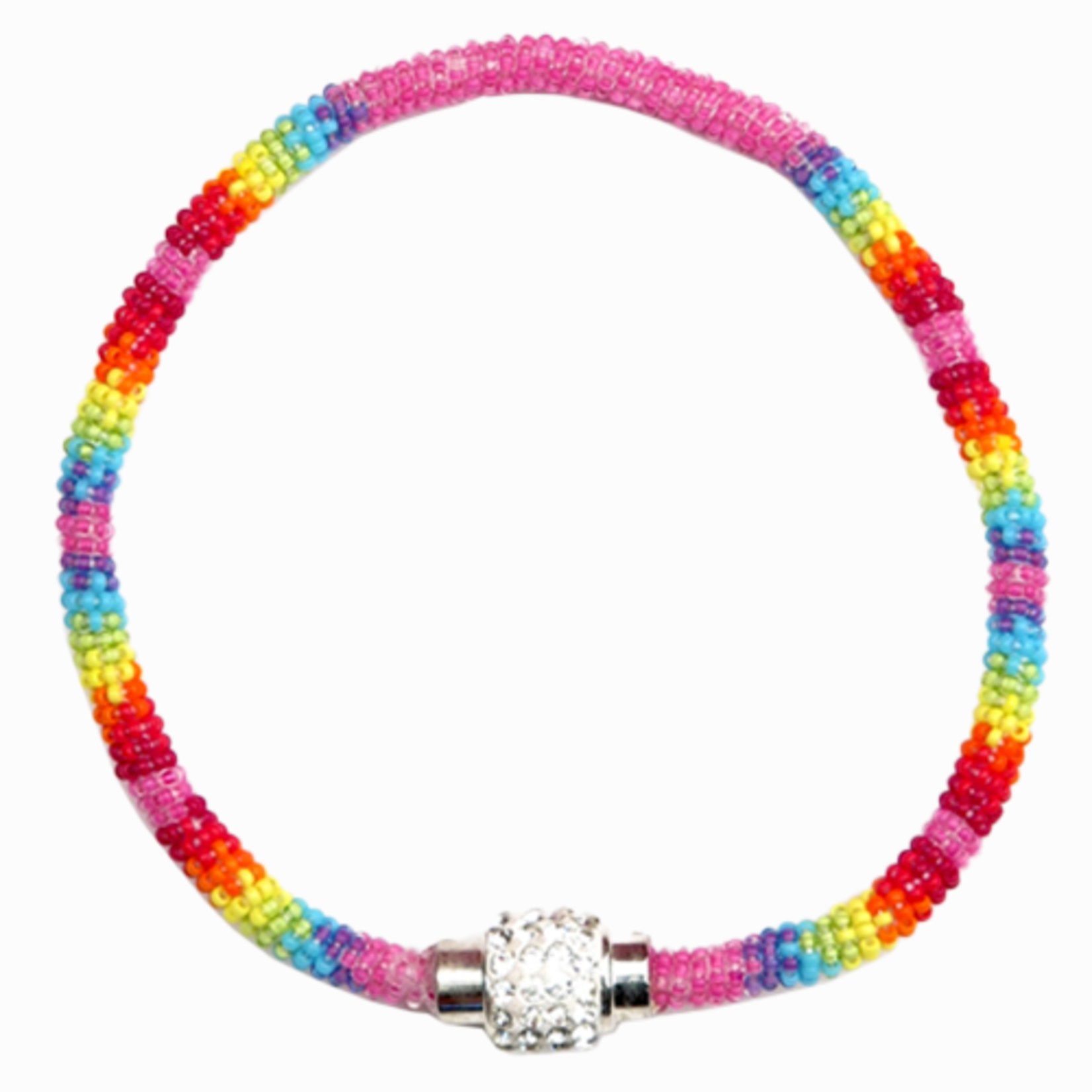 WRAP BRACELET WITH MAGNETIC RHINESTONE CLASP