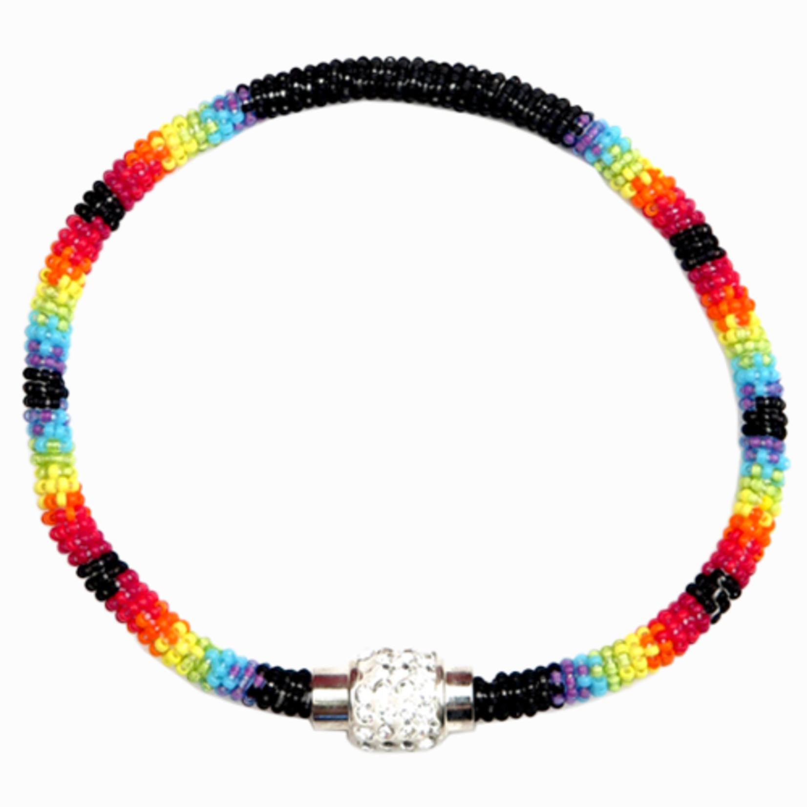 WRAP BRACELET WITH MAGNETIC RHINESTONE CLASP