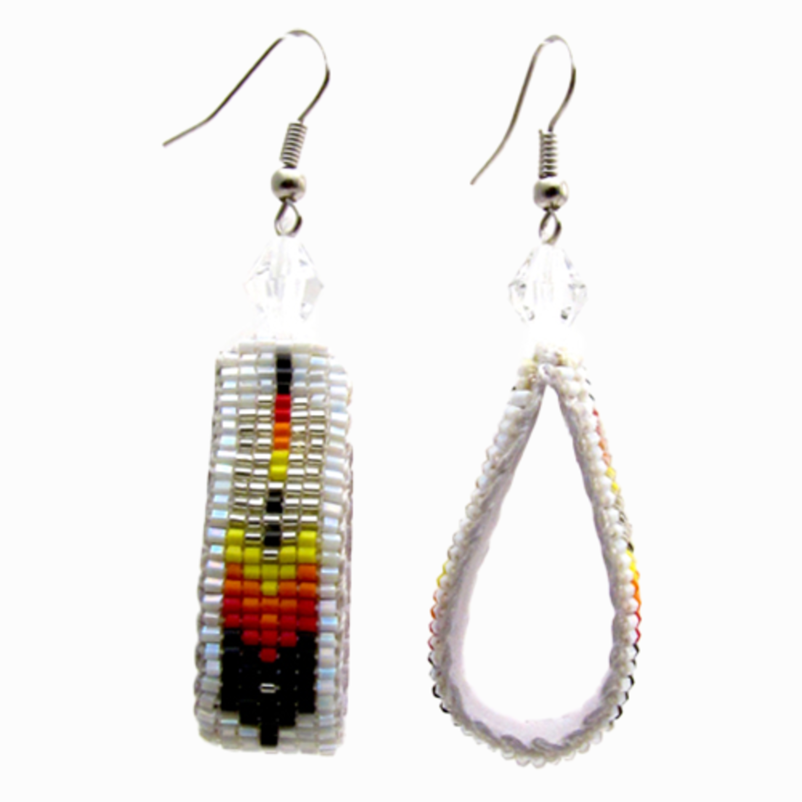 LOOMED EARRINGS LOOPED WITH FEATHER DESIGN