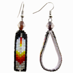 LOOMED EARRINGS LOOPED WITH FEATHER DESIGN