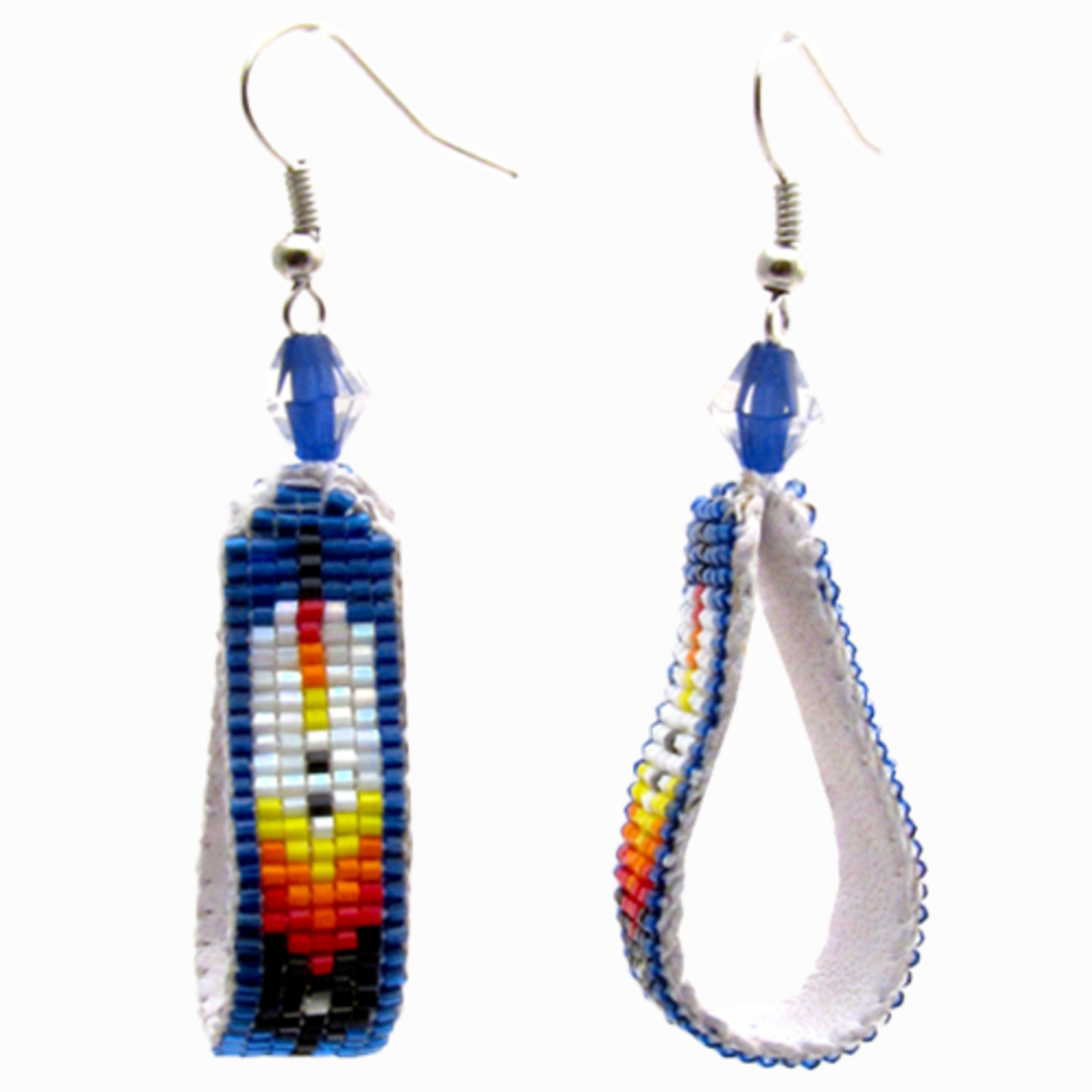 LOOMED EARRINGS LOOPED WITH FEATHER DESIGN