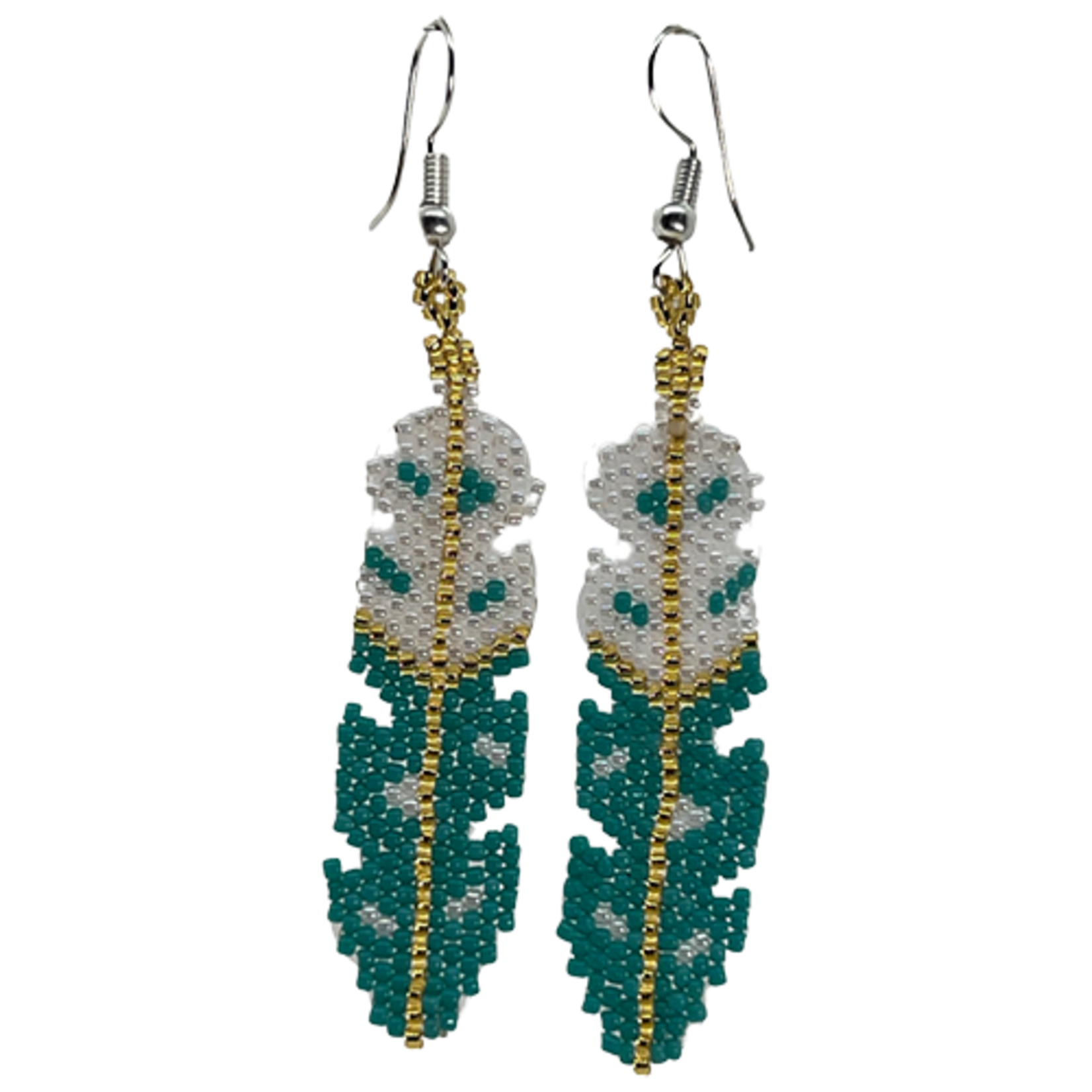 BRICK STITCH EARRING - FANCY FEATHER