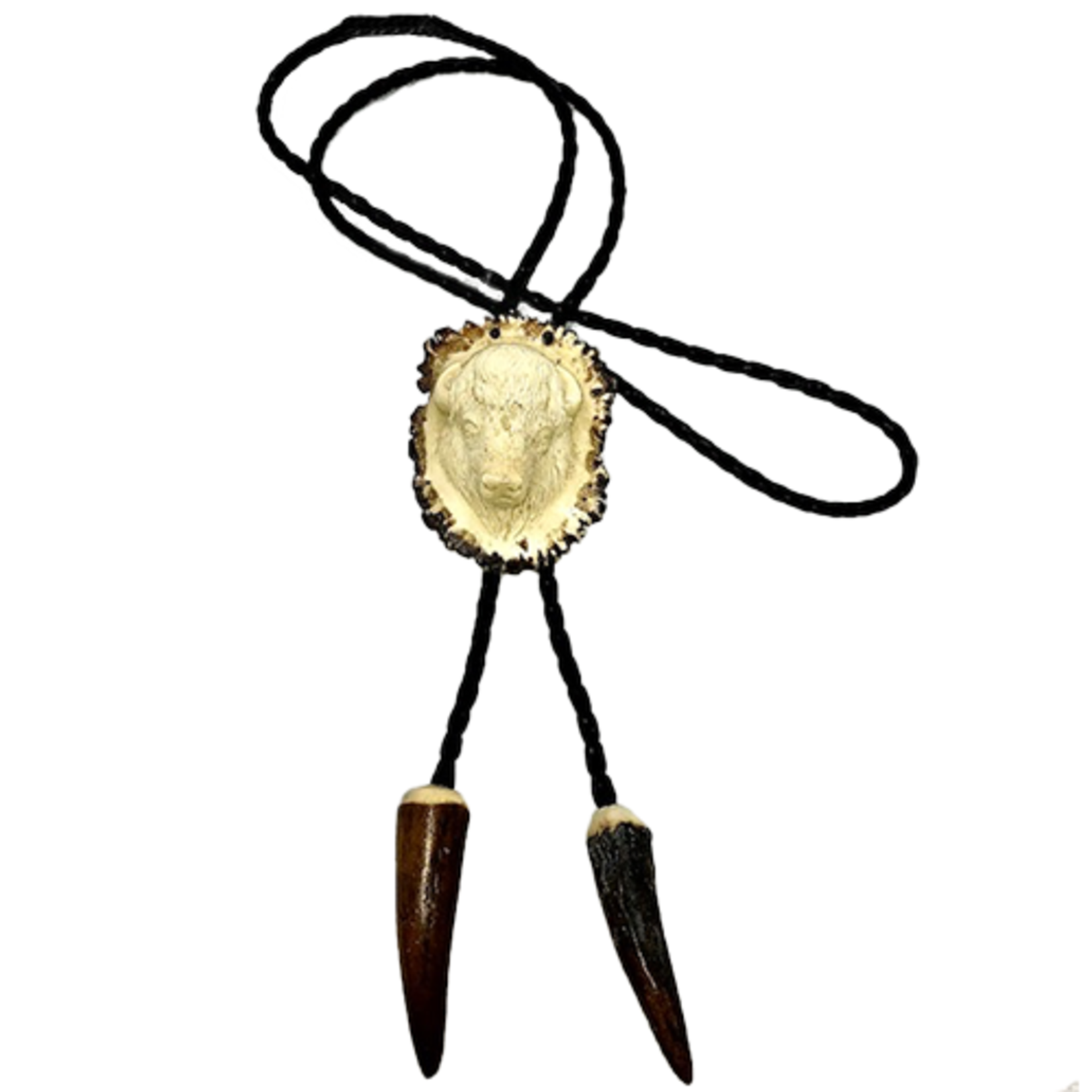 CARVED ANTLER BOLO TIE -
