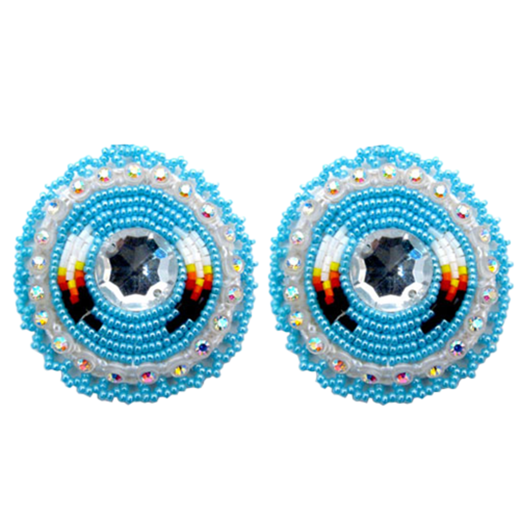 GLAM EARRING - FEATHER ROUND