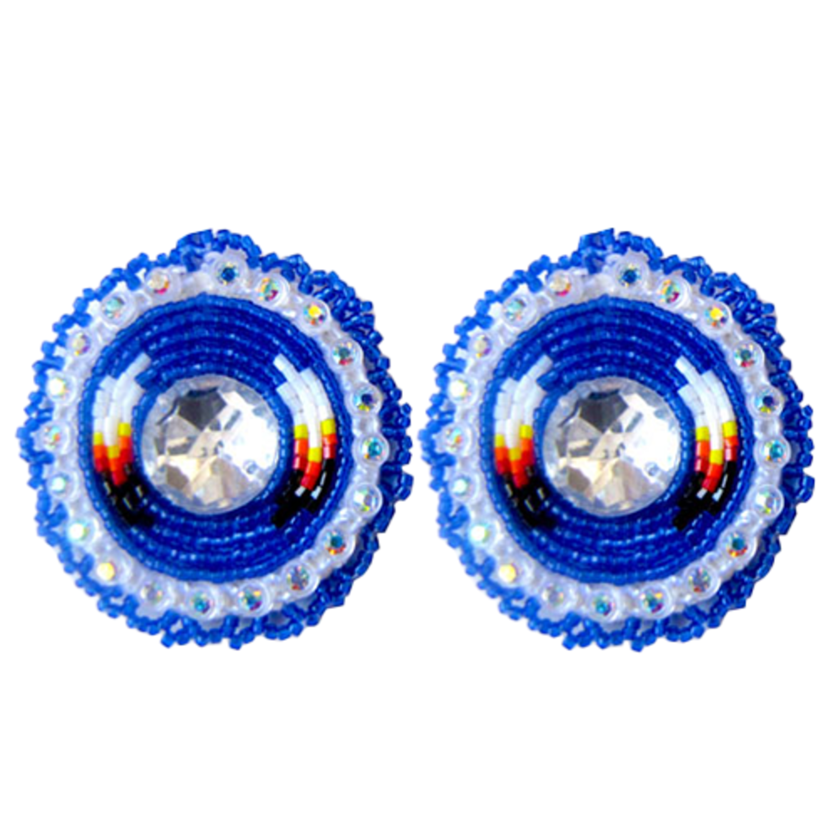 GLAM EARRING - FEATHER ROUND