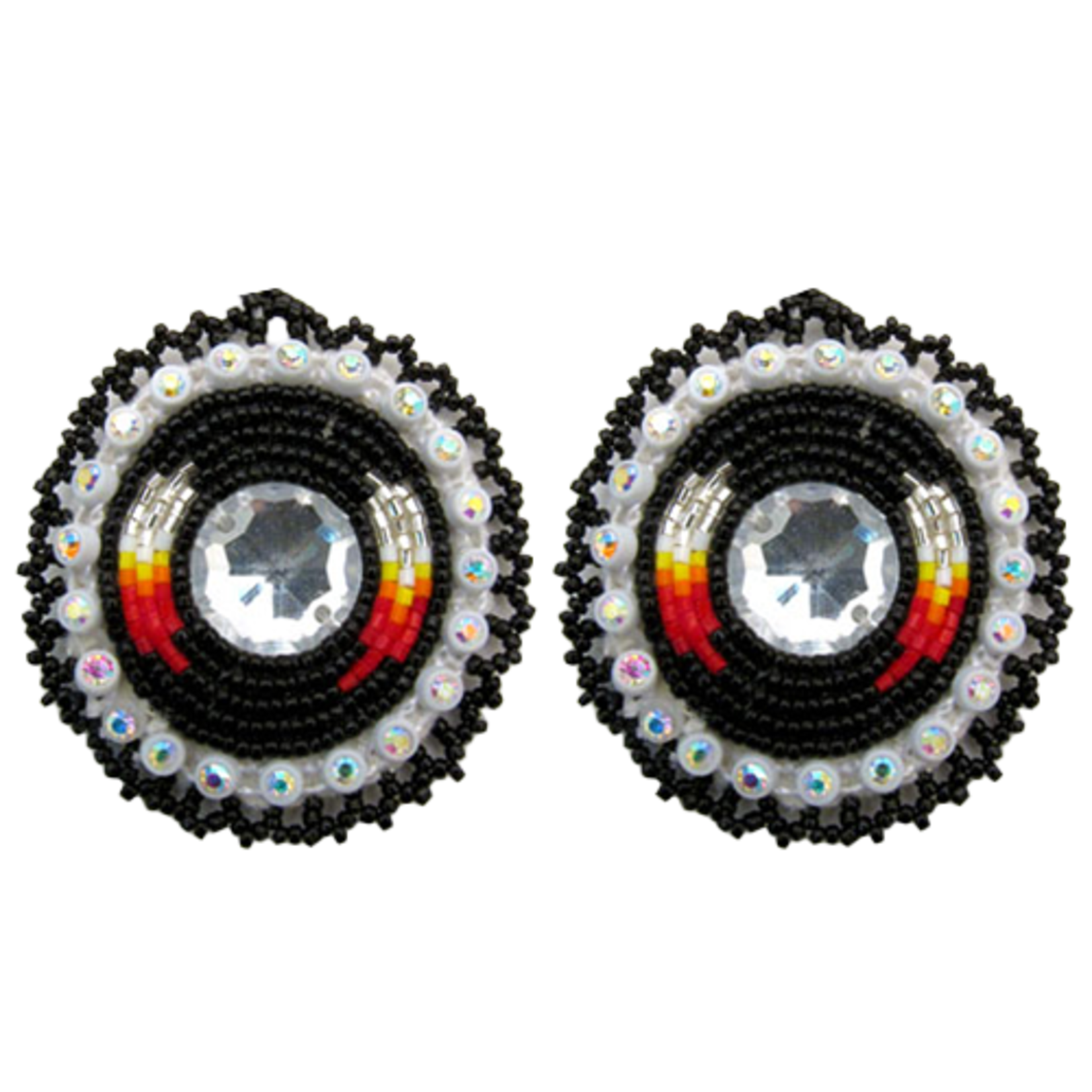GLAM EARRING - FEATHER ROUND