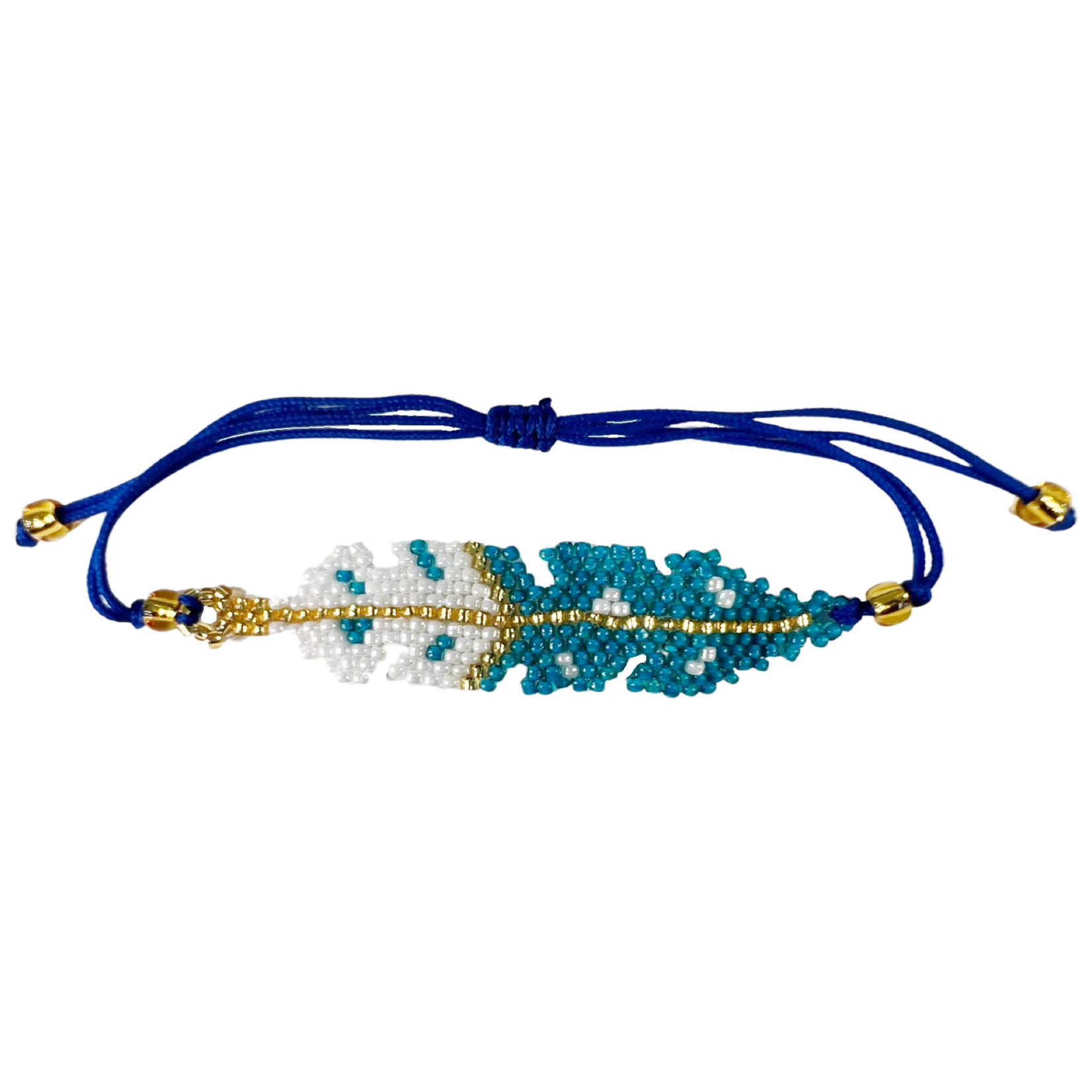 BRICK STITCH TIE ON BRACELET - FANCY FEATHER
