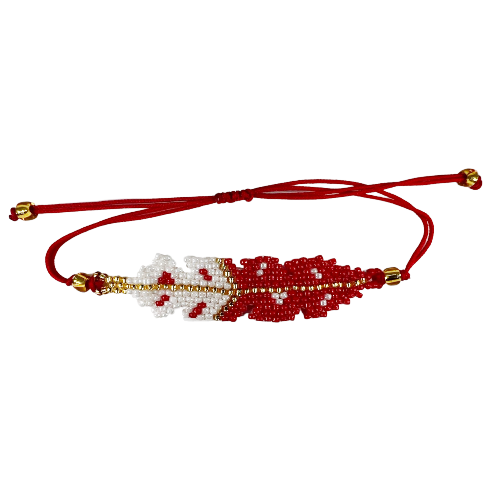 BRICK STITCH TIE ON BRACELET - FANCY FEATHER