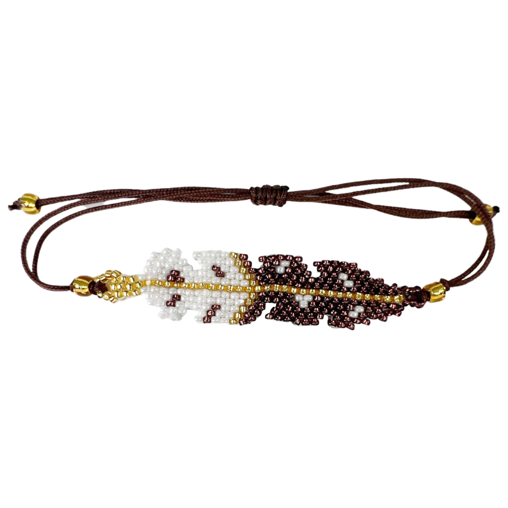 BRICK STITCH TIE ON BRACELET - FANCY FEATHER