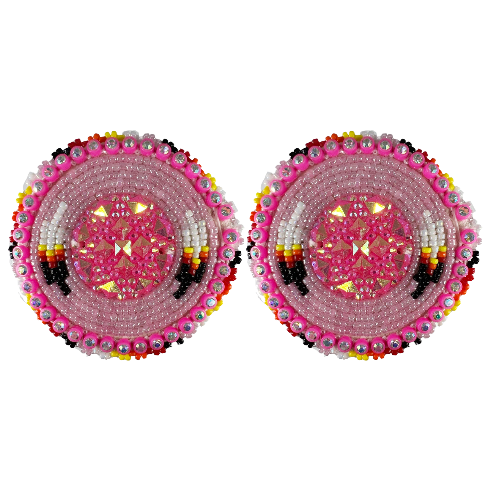 GLAM EARRING - FEATHER ROUND