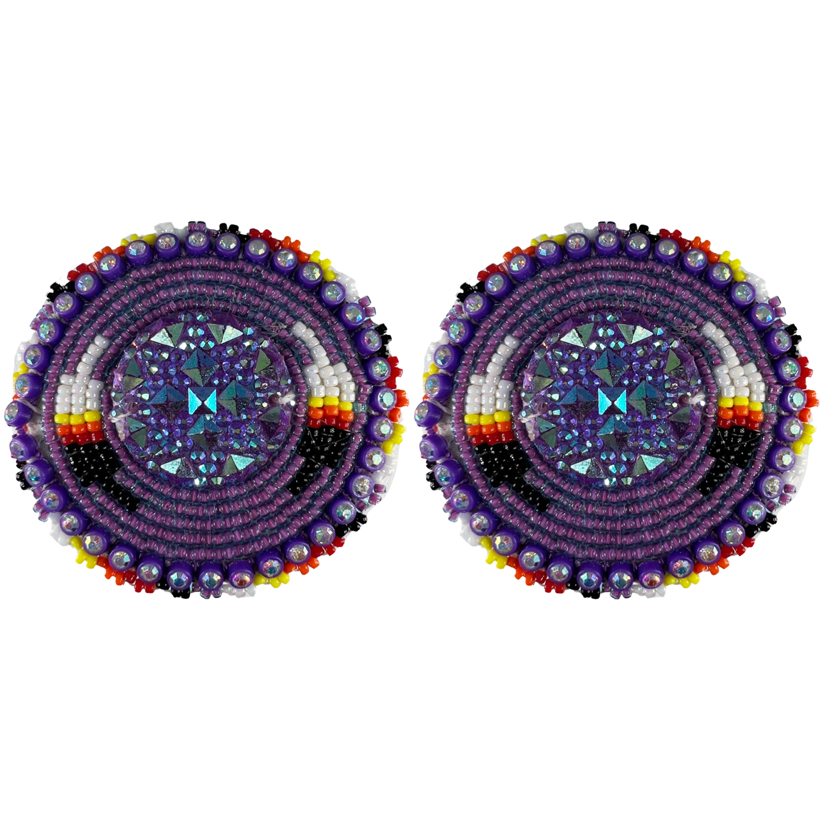 GLAM EARRING - FEATHER ROUND