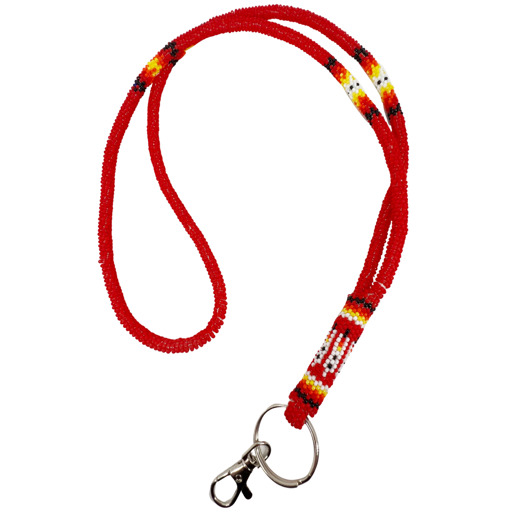 COMBINATION WRAP & PEYOTE STITCH LANYARD - FEATHER