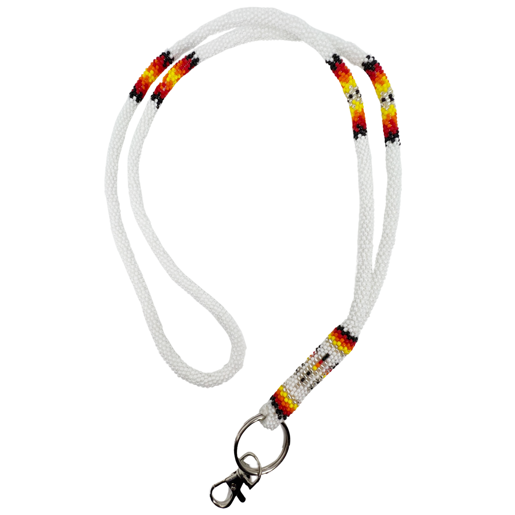 COMBINATION WRAP & PEYOTE STITCH LANYARD - FEATHER