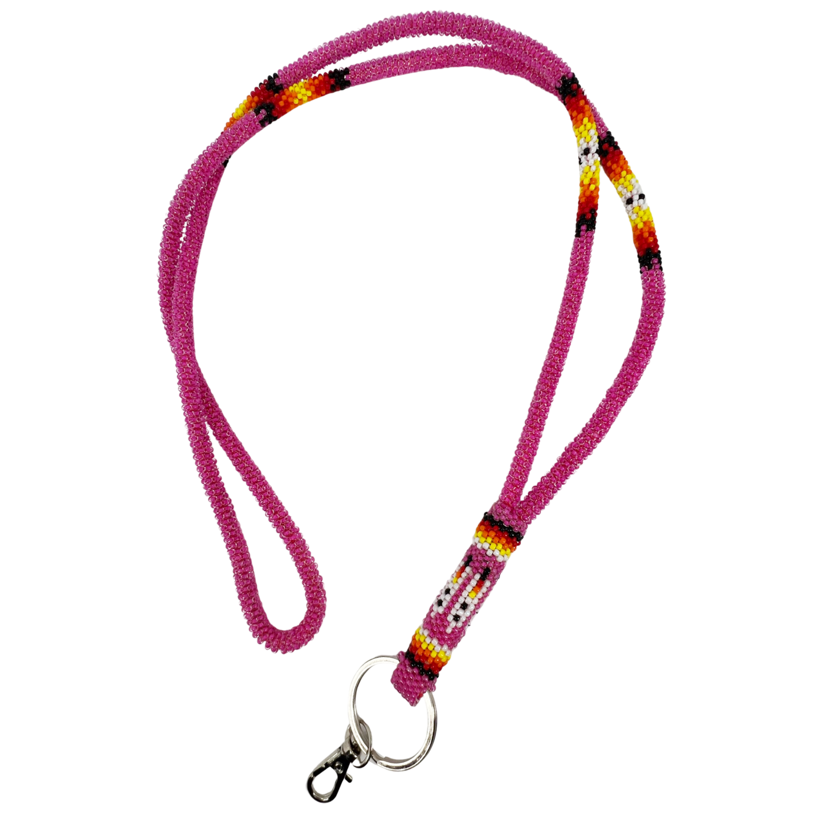 COMBINATION WRAP & PEYOTE STITCH LANYARD - FEATHER