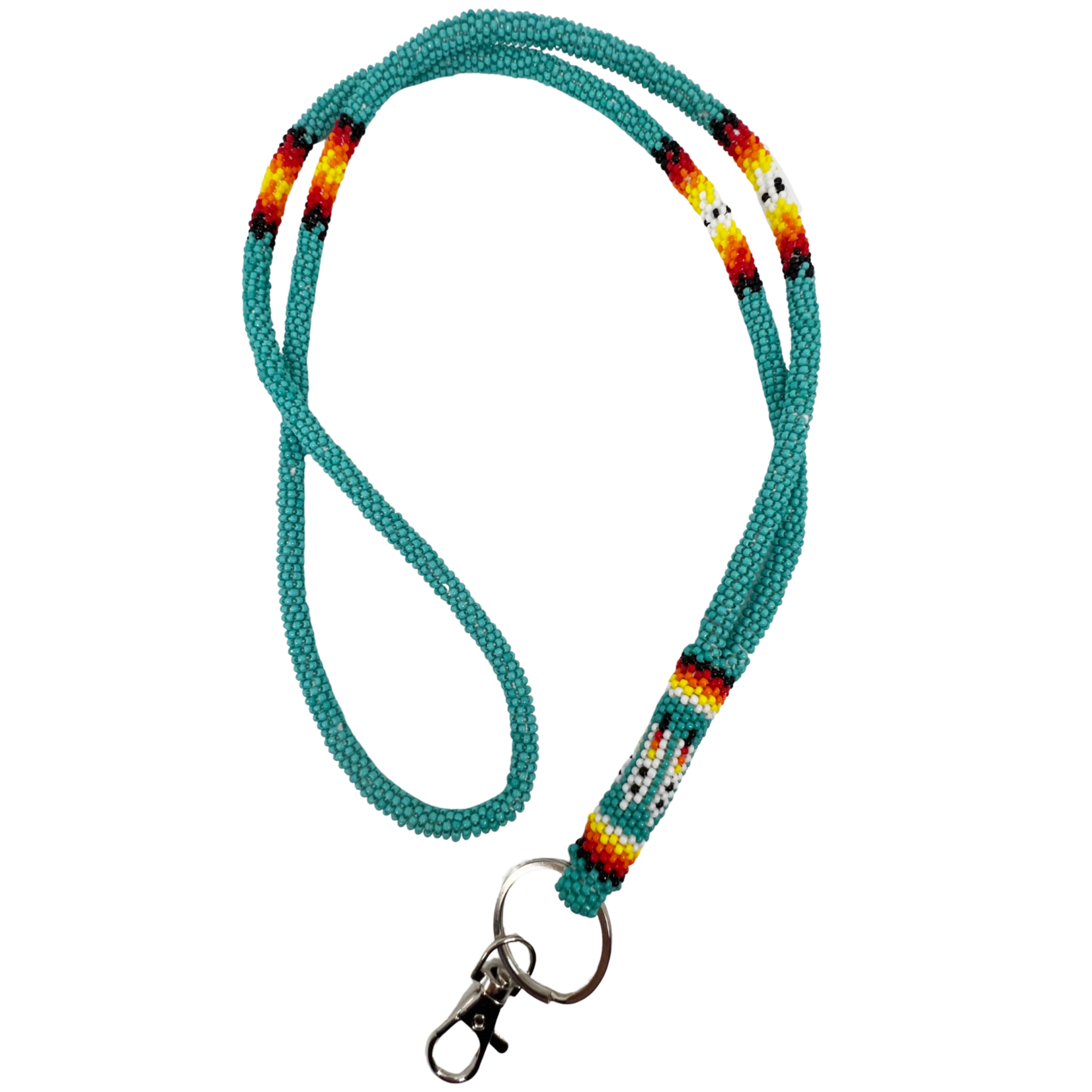 COMBINATION WRAP & PEYOTE STITCH LANYARD - FEATHER