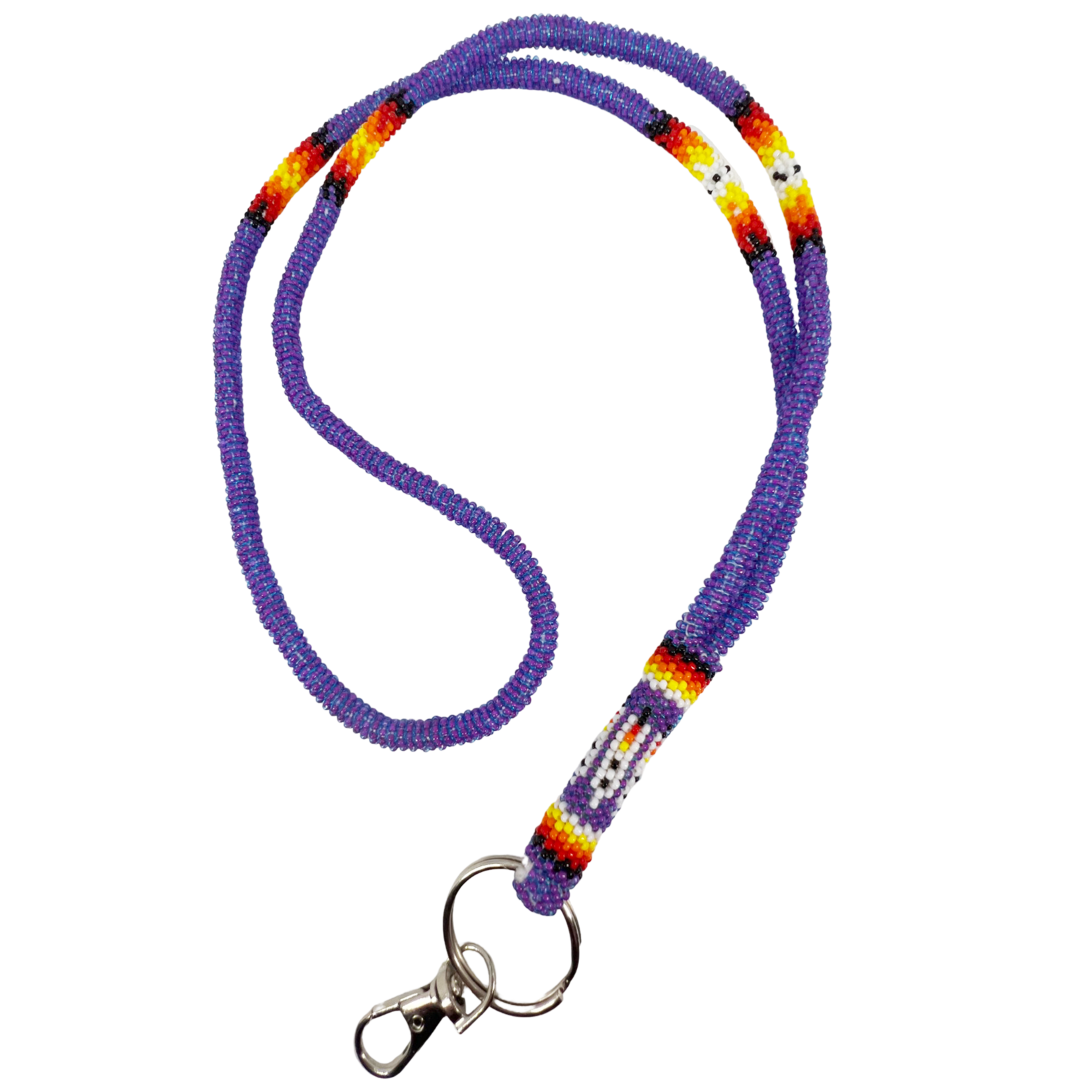 COMBINATION WRAP & PEYOTE STITCH LANYARD - FEATHER