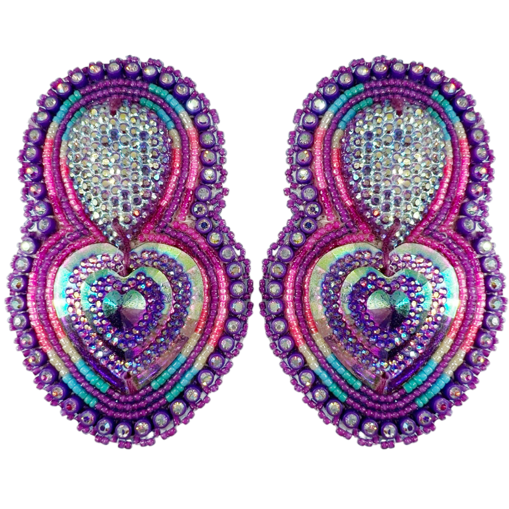 GLAM EARRING - HEART DROP