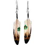 CARVED BONE EARRINGS - SYMBOL FEATHER - TURTLE
