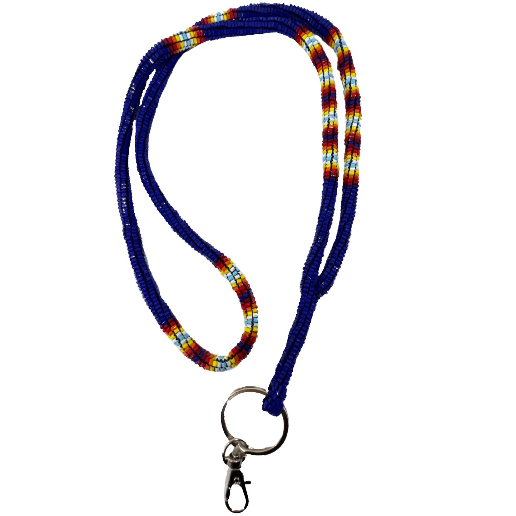 PEYOTE STITCHED CUT GLASS LANYARD
