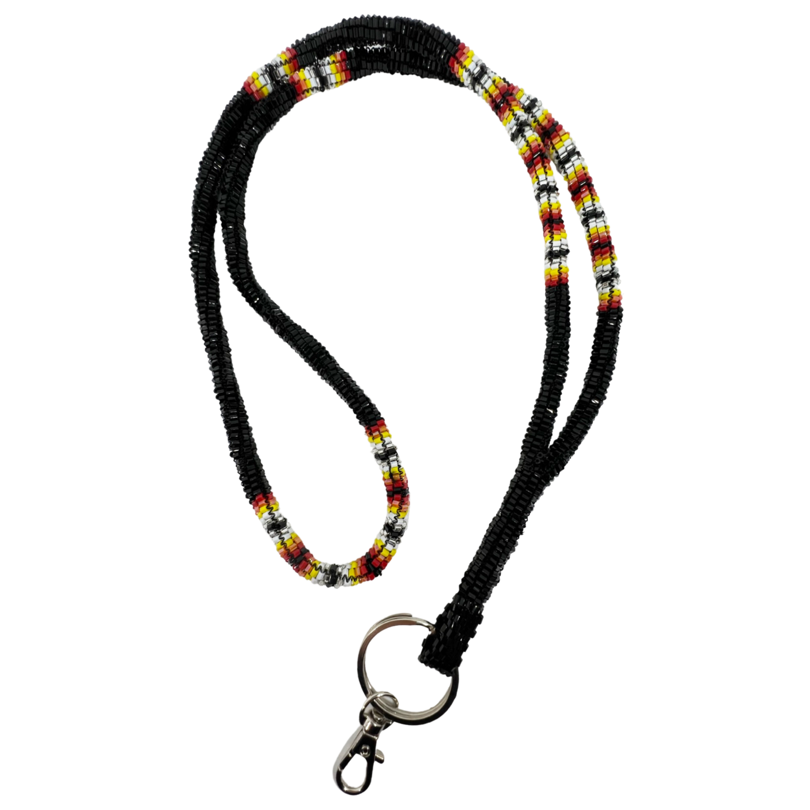PEYOTE STITCHED CUT GLASS LANYARD