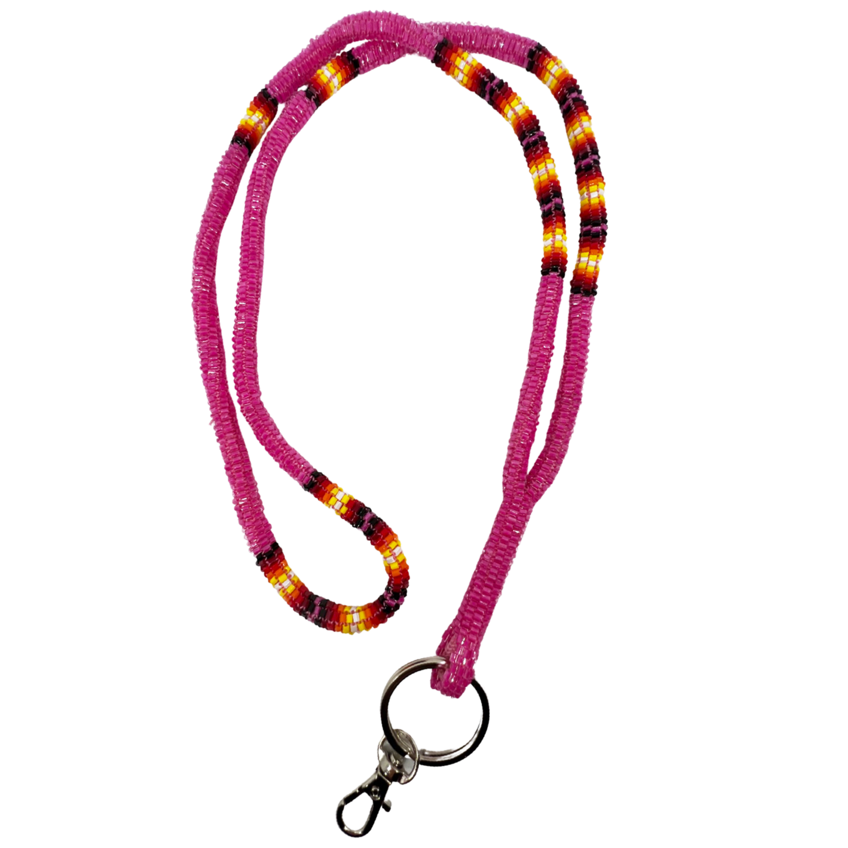 PEYOTE STITCHED CUT GLASS LANYARD