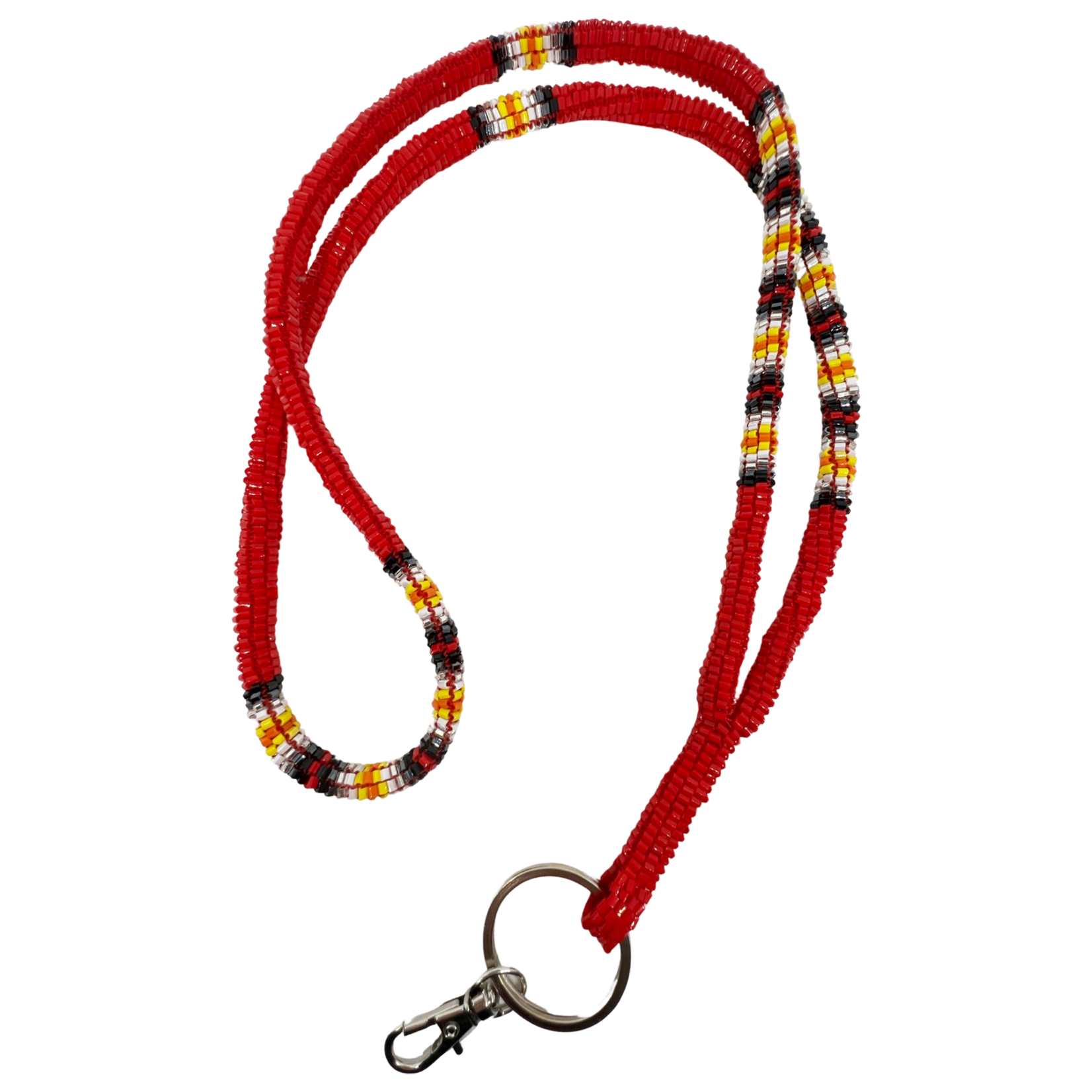 PEYOTE STITCHED CUT GLASS LANYARD
