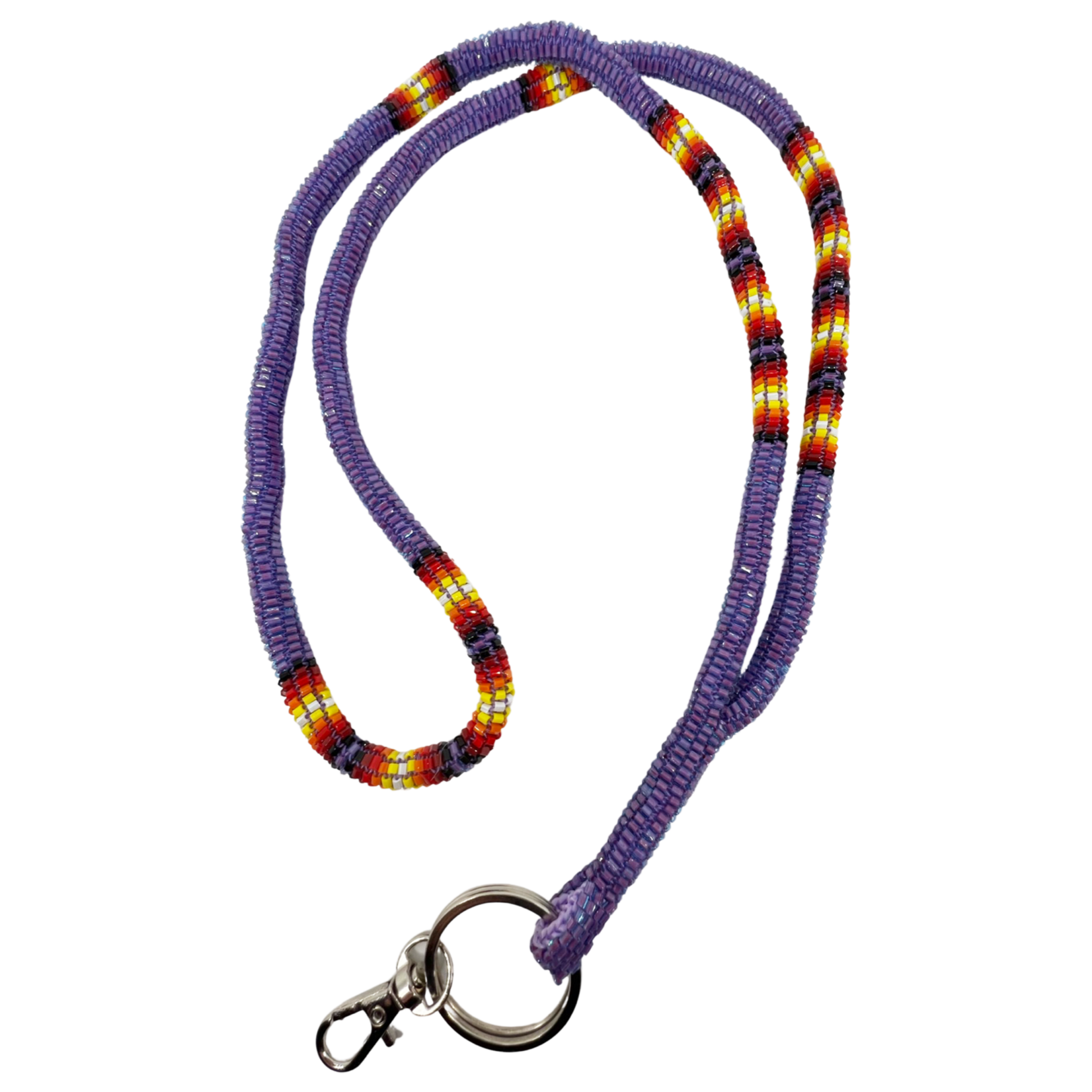 PEYOTE STITCHED CUT GLASS LANYARD