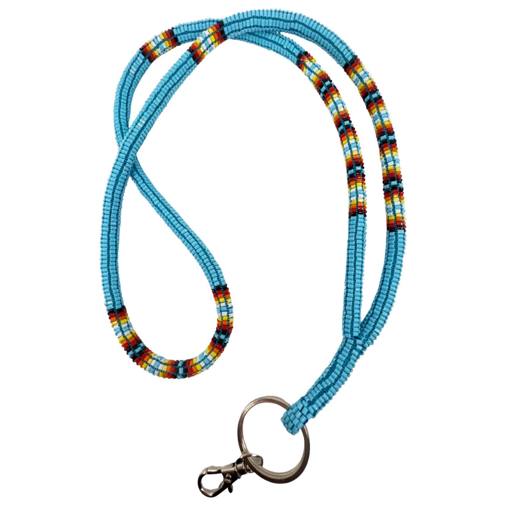 PEYOTE STITCHED CUT GLASS LANYARD