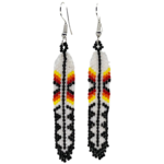 BRICK STITCH EARRING - LONG FEATHER