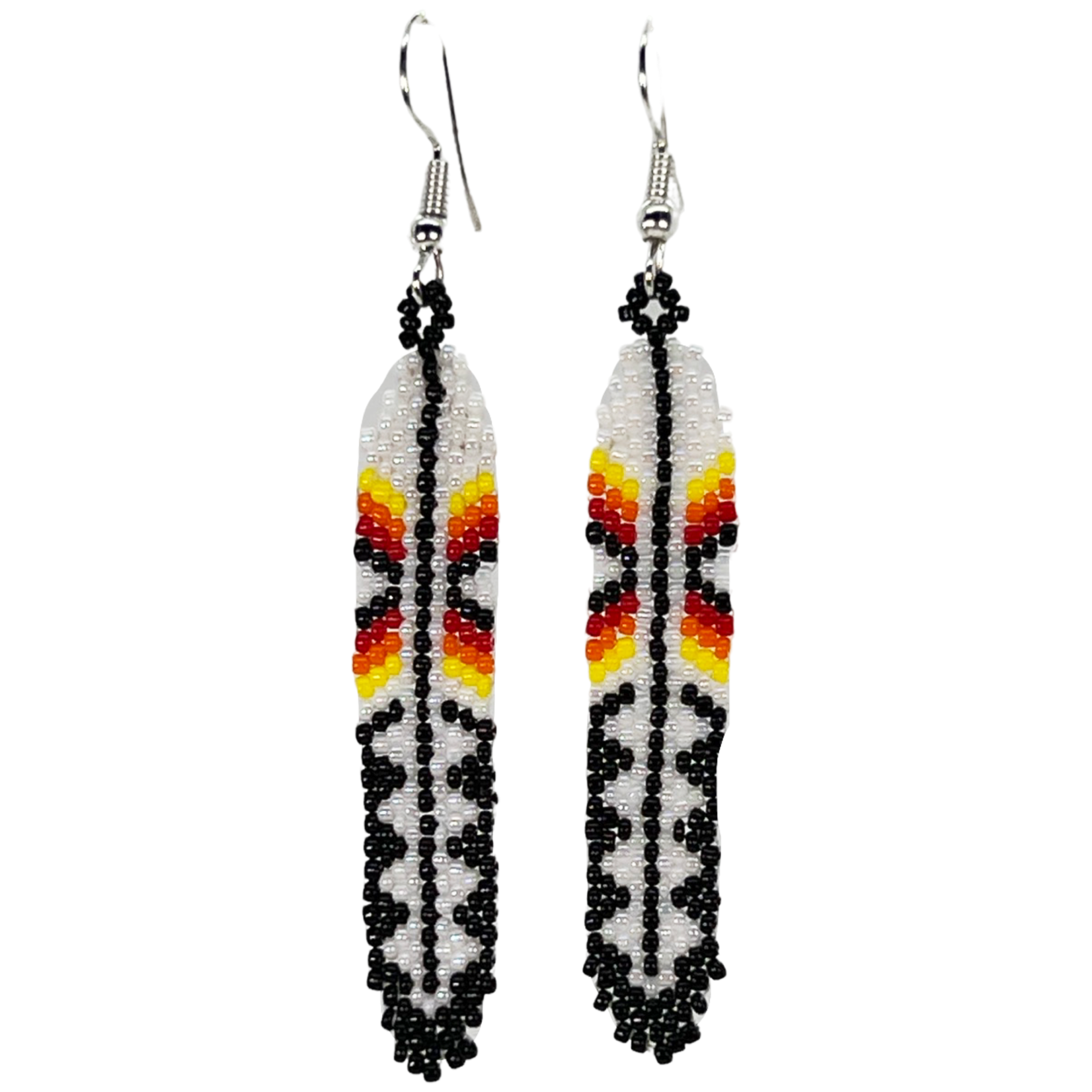 BRICK STITCH EARRING - LONG FEATHER
