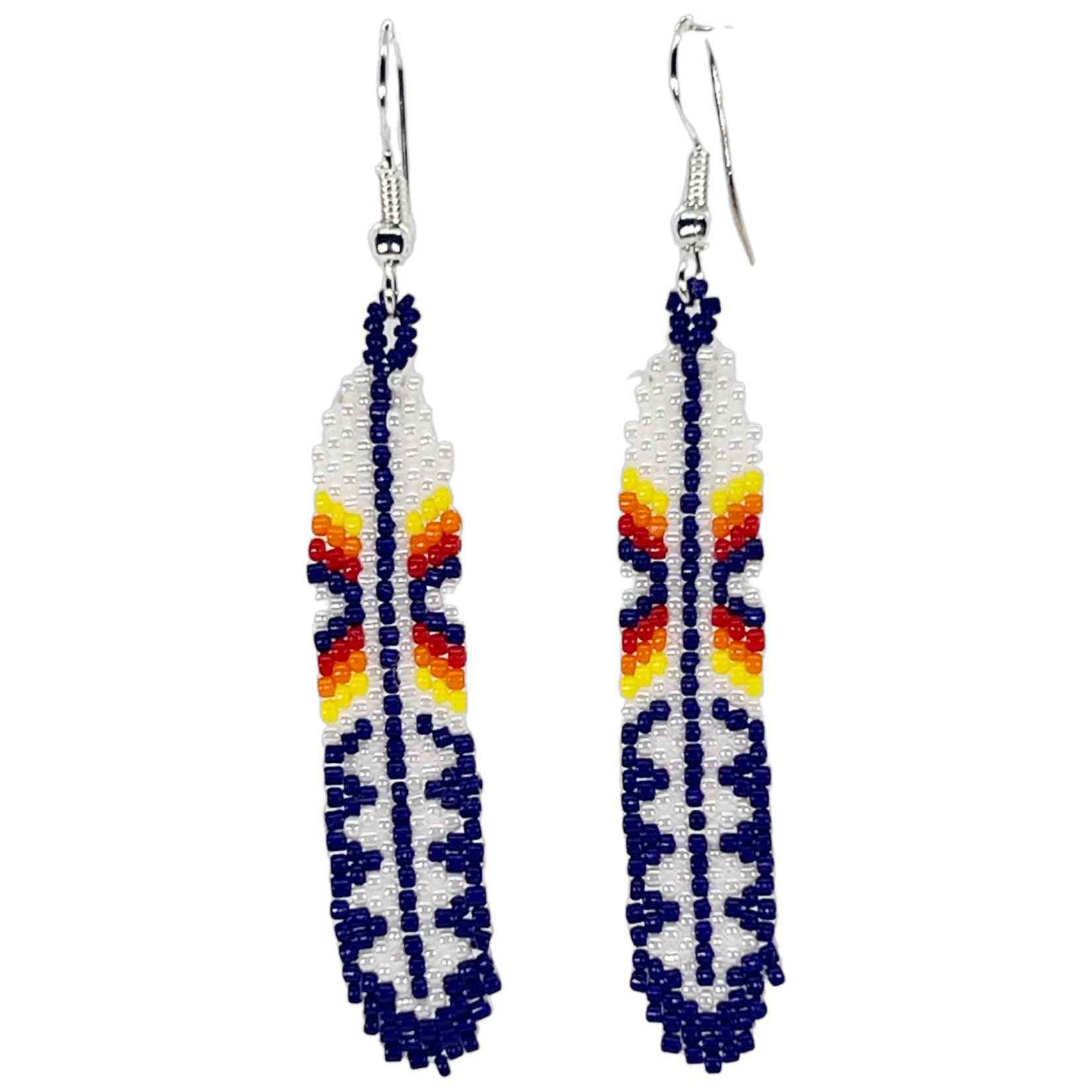 BRICK STITCH EARRING - LONG FEATHER