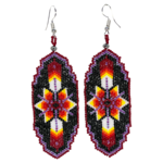 PEYOTE STITCH EARRING - FEATHER & STAR
