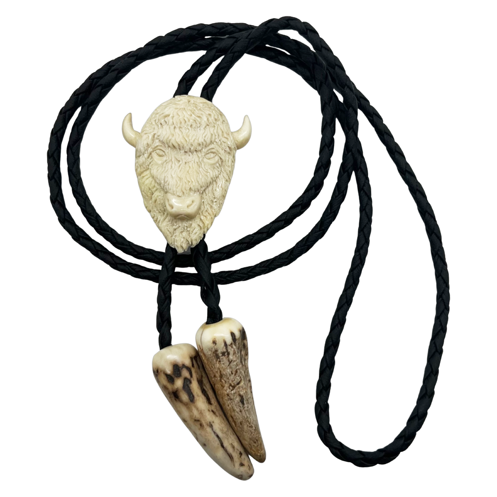 CARVED BONE BOLO TIE - 3D ANIMAL -