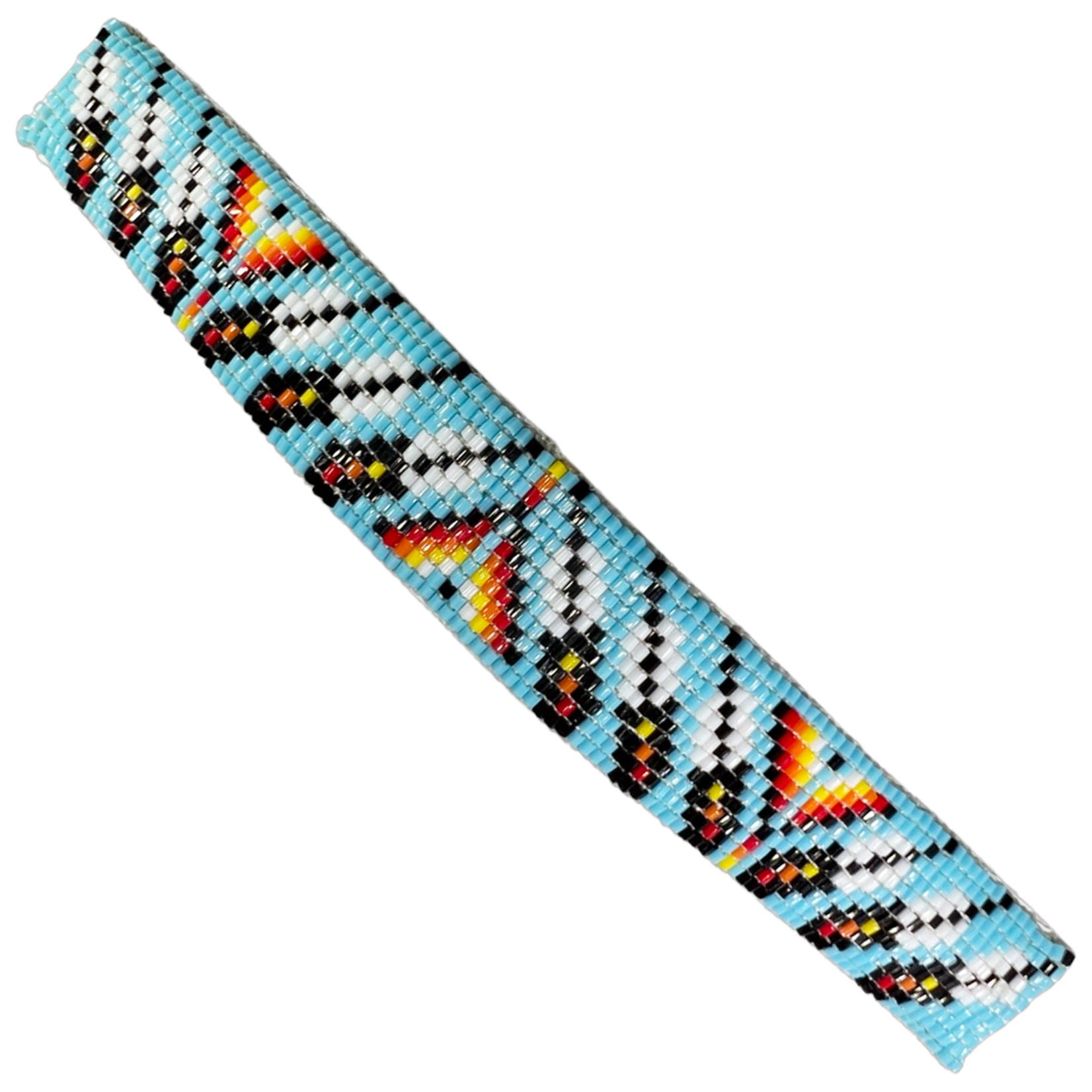 CUT GLASS BARRETTE - 11 ROWS - MANY FEATHERS