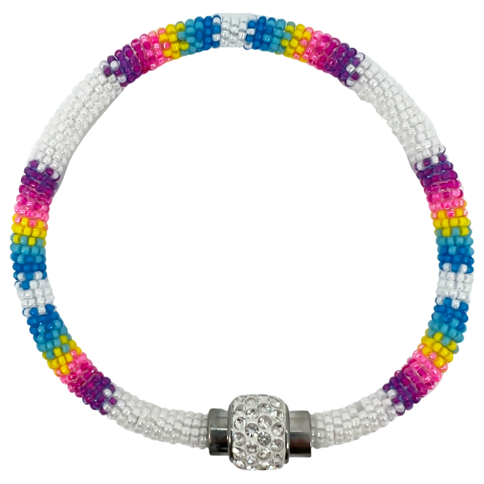 WRAP BRACELET WITH MAGNETIC RHINESTONE CLASP