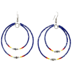 MEMORY WIRE CUT GLASS DOUBLE HOOP EARRINGS