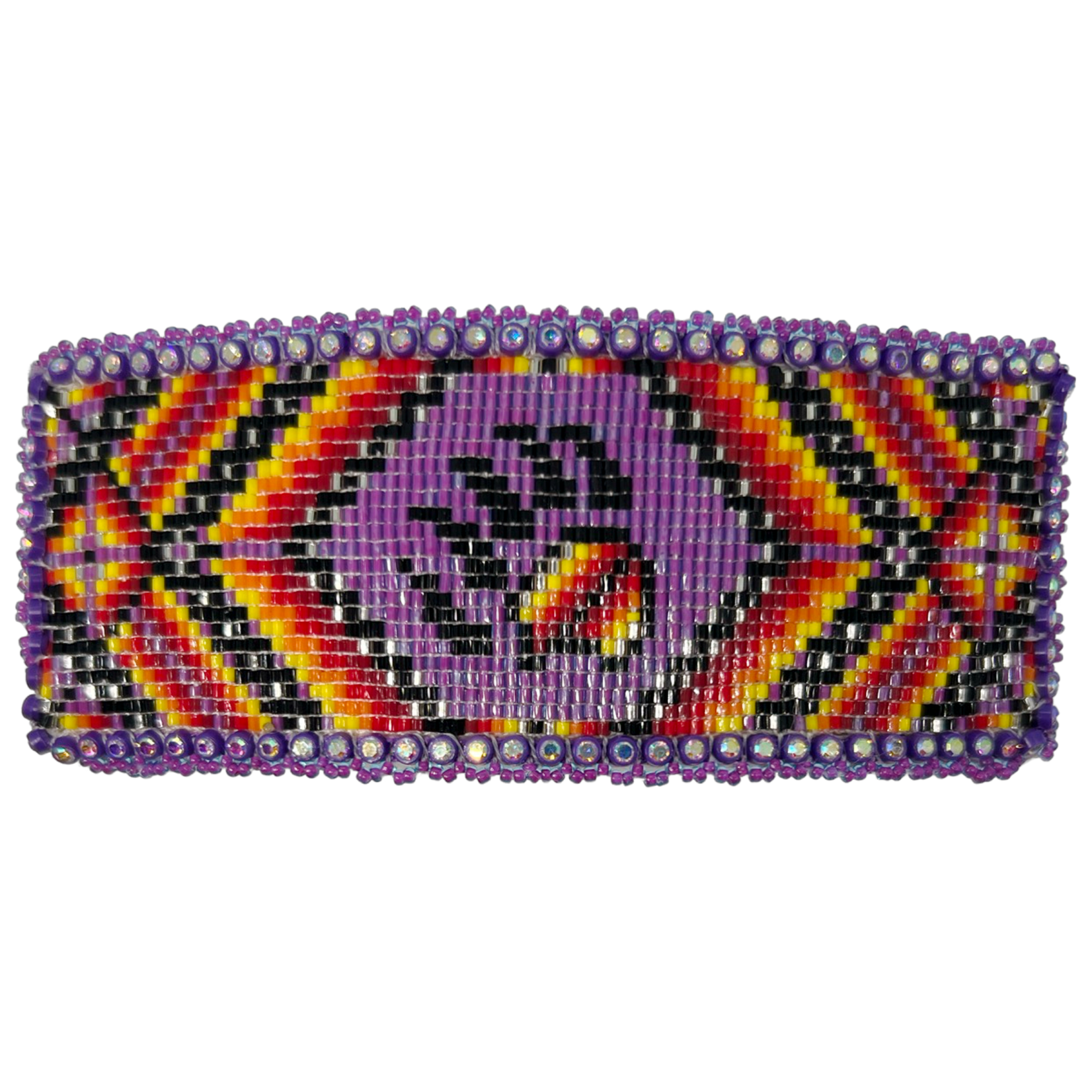 CUT GLASS BARRETTE - 25 ROWS - BEAR PAW