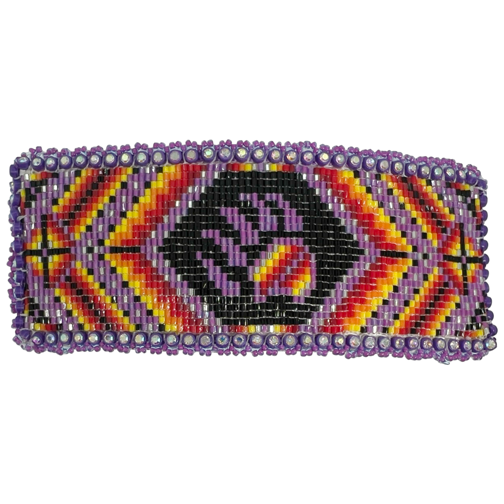 CUT GLASS BARRETTE - 25 ROWS - BEAR PAW