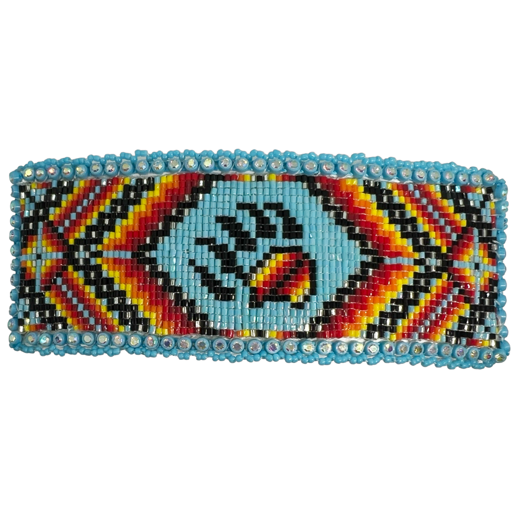 CUT GLASS BARRETTE - 25 ROWS - BEAR PAW