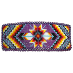 CUT GLASS BARRETTE - 25 ROWS - STAR AND FEATHERS