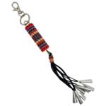 BEADED BARREL KEYCHAIN WITH JINGLE DANGLE