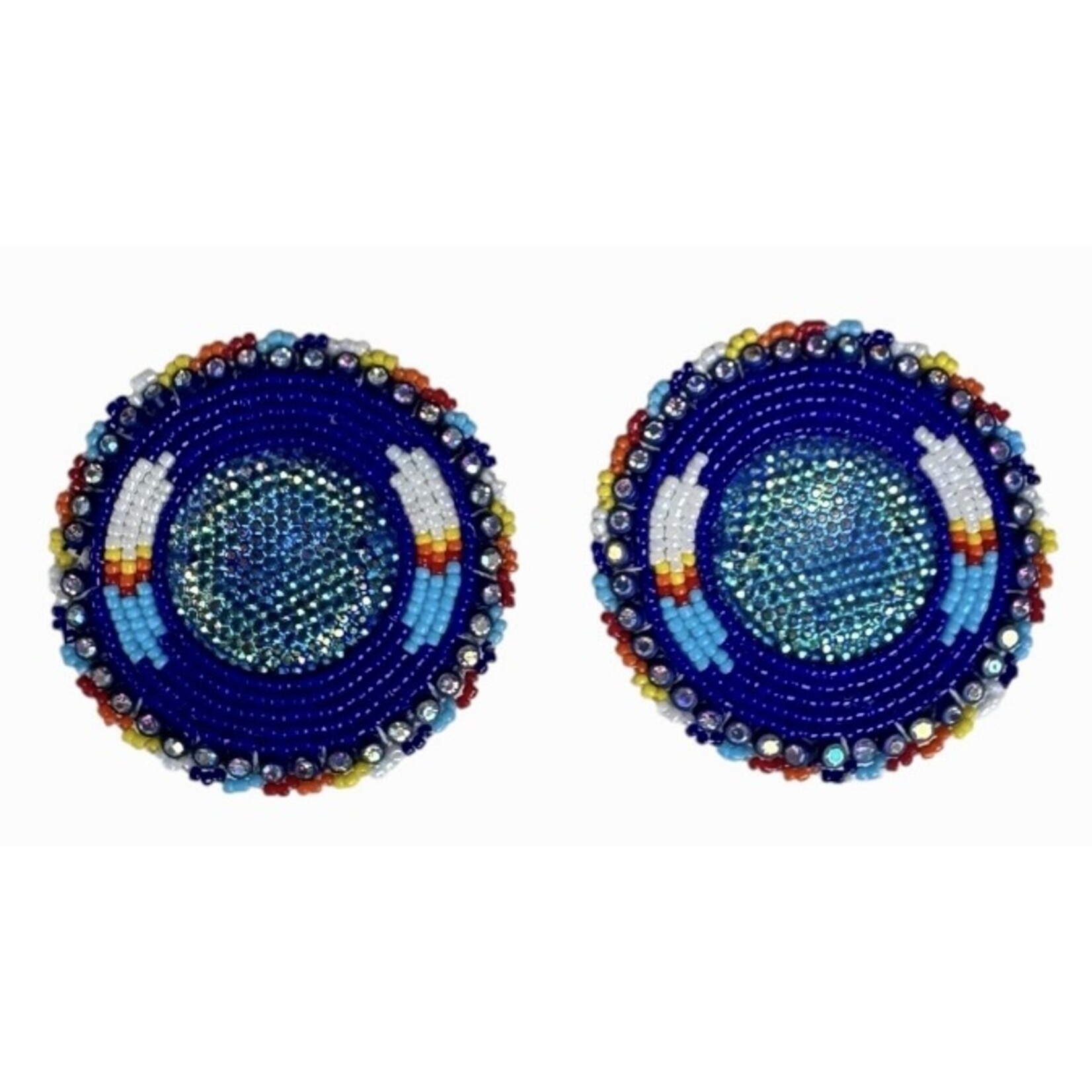 GLAM EARRING - FEATHER ROUND