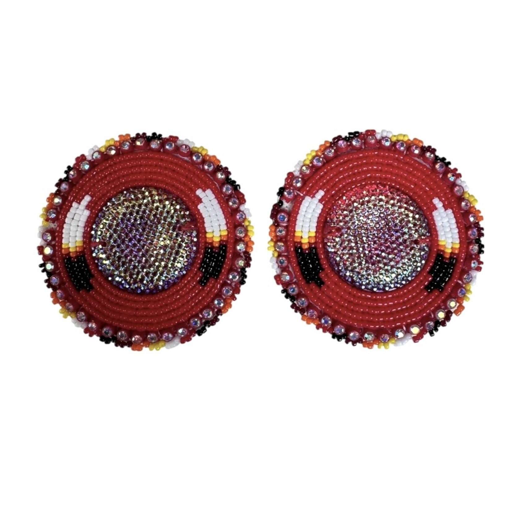 GLAM EARRING - FEATHER ROUND
